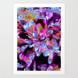 Convalescent Iridescent Space Vaporwave Marble Abstract Background Art Print