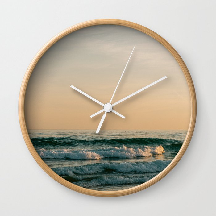 Portugese sunset at the beach || Algarve Photography Art Print  Wall Clock