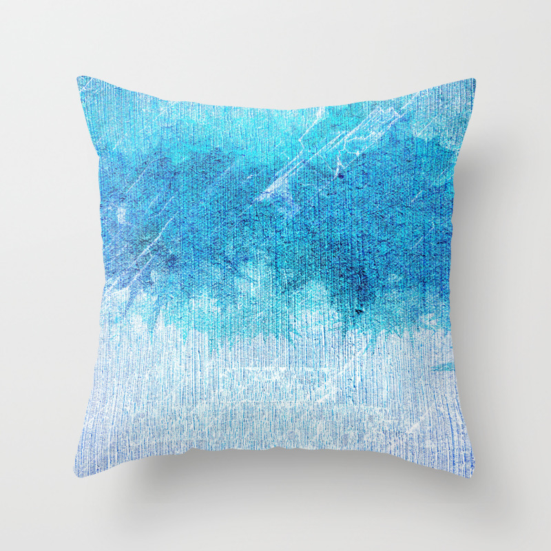 Abstract Textured Teal Blue Art Throw Pillow By Artaddiction45