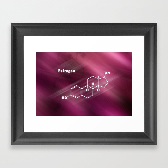Estrogen Hormone Structural chemical formula Framed Art Print