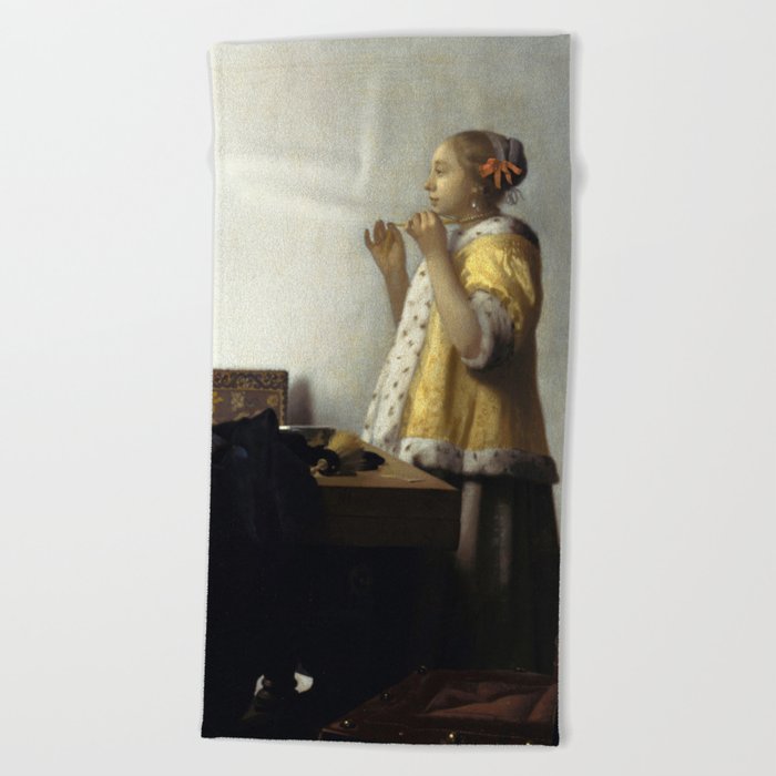 Jan vermeer girl with a pearl necklace top