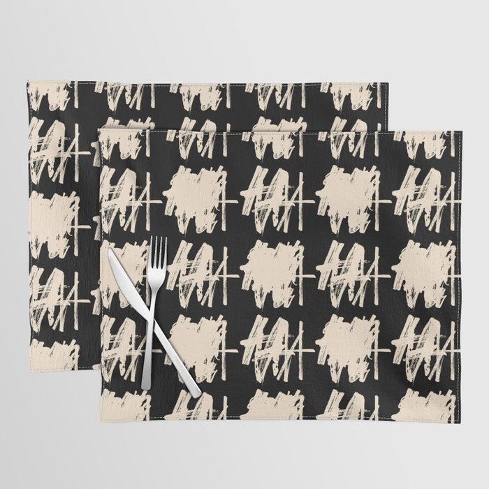 Abstract Painting Black Beige Placemat