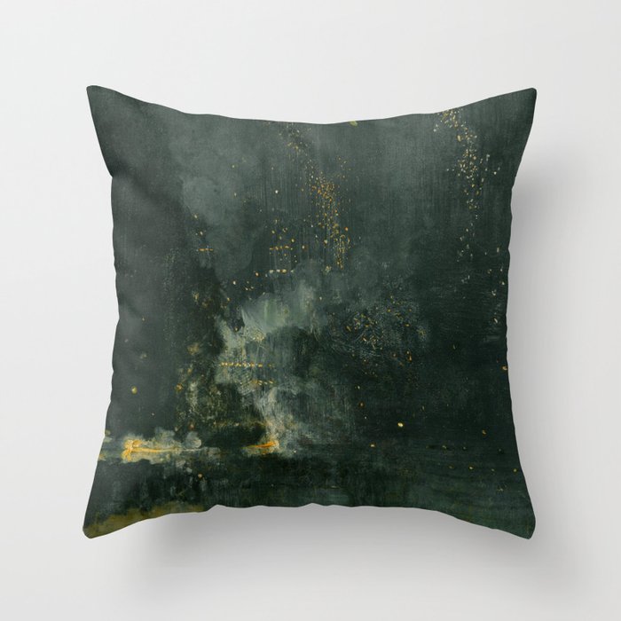 Nocturne In Black And Gold The Falling Rocket By James Mcneill Whistler Throw Pillow