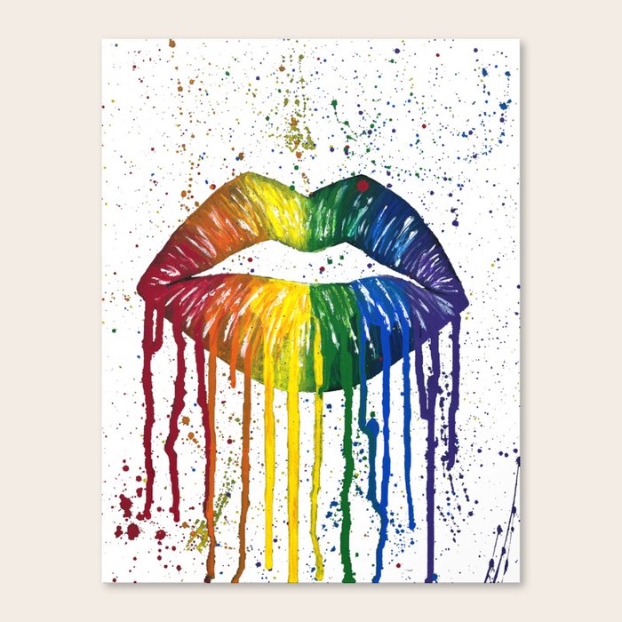 Rainbow Pride Lips Canvas Print By Xtinabritannica Society6