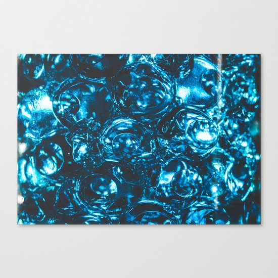 Sparkly blue water marbles Canvas Print