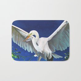 Tropical Florida Art - Egret Majesty Bath Mat
