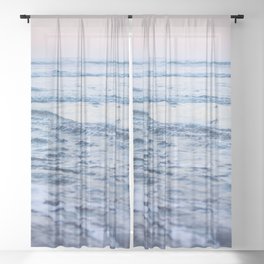 Pacific Ocean Waves Sheer Curtain