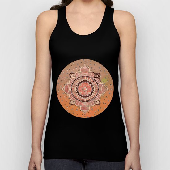Mandala ornament orange Unisex Tank Top