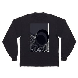 Navy Wavy Lines Eclipsed Long Sleeve T-shirt