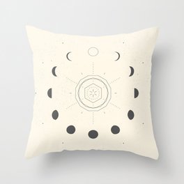 Moon Phases Light Throw Pillow