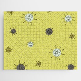 Atomic Age Starburst Planets Yellow Brown Gray Jigsaw Puzzle