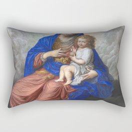 Madonna and Child in Glory - Isaac Oliver Rectangular Pillow