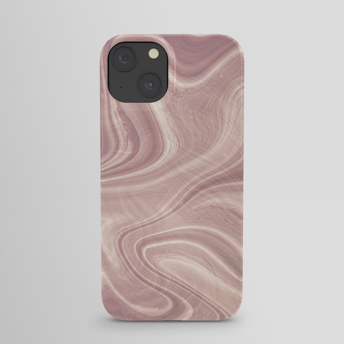 Dusty Rose Pink Swirl Marble iPhone Case