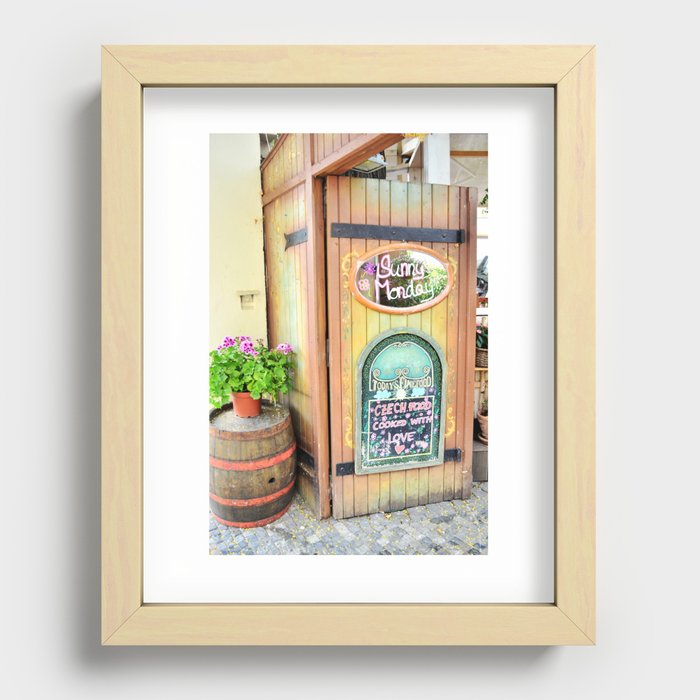 Czech food cooked with love | Door sign | Discovering the world with food tourism Recessed Framed Print