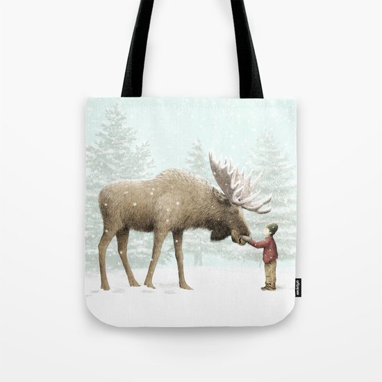 Winter Moose Tote Bag