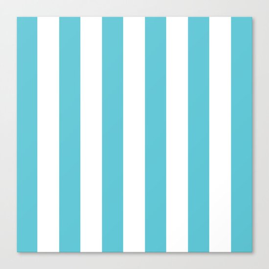 Simply Vertical Stripes in Seaside Blue Canvas Print