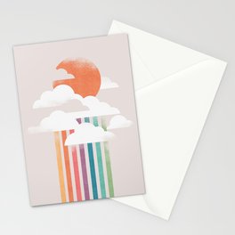 Colorful rain Stationery Card