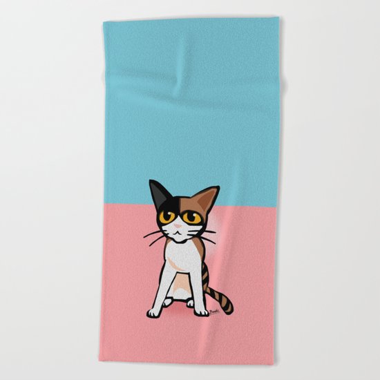 Cute my cat Beach Towel