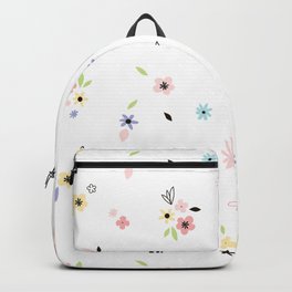 Spring Florals Backpack | Little Flower, Flower, Florals, Rainbow, Purple, Rainbow Color, Green Leaves, Flowers, Floral, Pink 
