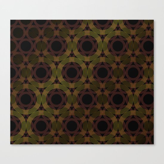 Beaded Circles Maroon and Gold Canvas Print