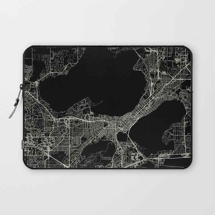 Madison, USA - BW city map Laptop Sleeve