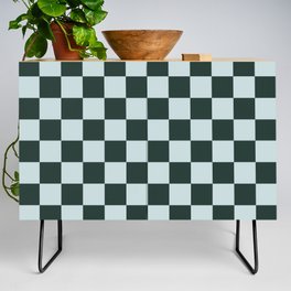 Checker Pattern in Pine Grove Blue + Wan Blue Colors (xii 2021) Credenza