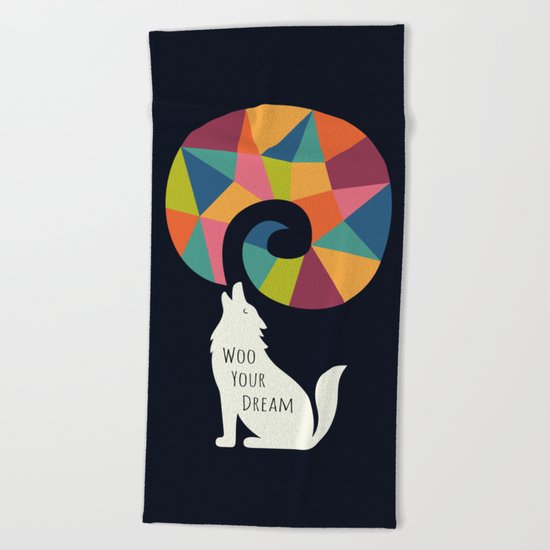 Woo Your Dream At Night Beach Towel