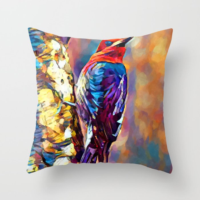 Red-Breasted Sapsucker Throw Pillow