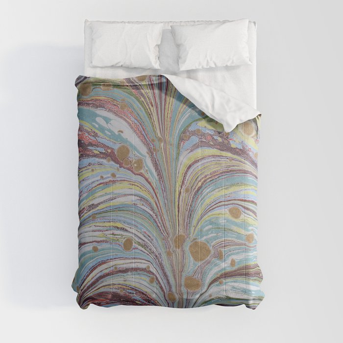 Marbled Multicolor Fountain Comforter