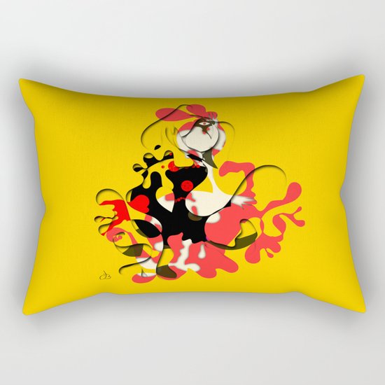 Flamenco Dancer Abstract Rectangular Pillow
