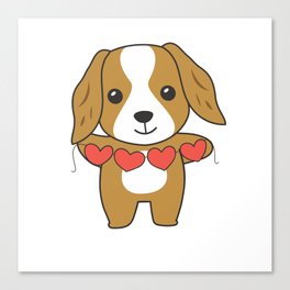 Cocker Spaniel Valentine's Day Cute Animals With Canvas Print