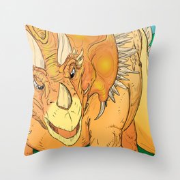 Yellow Dinosaur Throw Pillow