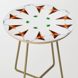 Orange mimosa cocktails and martini aperitifs alcoholic beverages mixed drinks wine glass motif on the rocks portrait painting Side Table