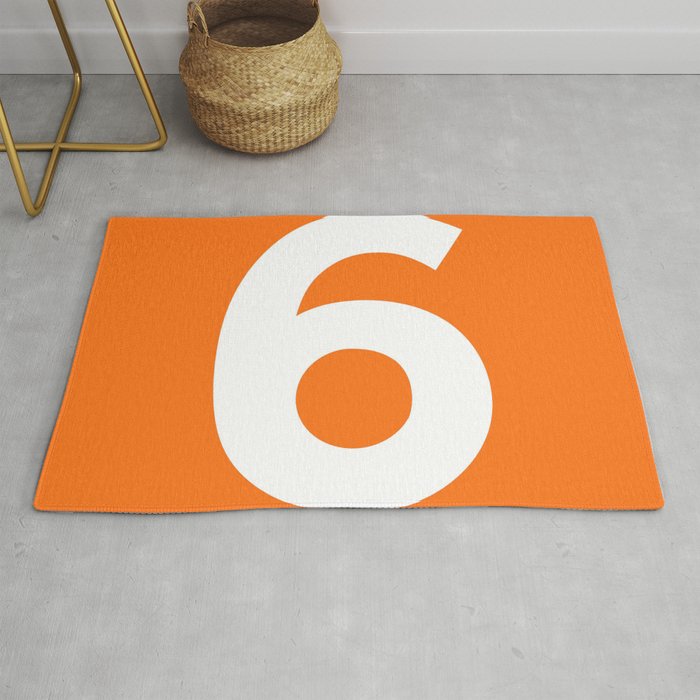 Number 6 (White & Orange) Rug