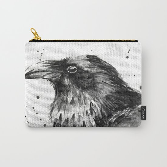 Raven Watercolor Bird Animal Carry-All Pouch