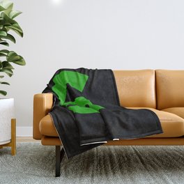 Number 6 (Green & Black) Throw Blanket