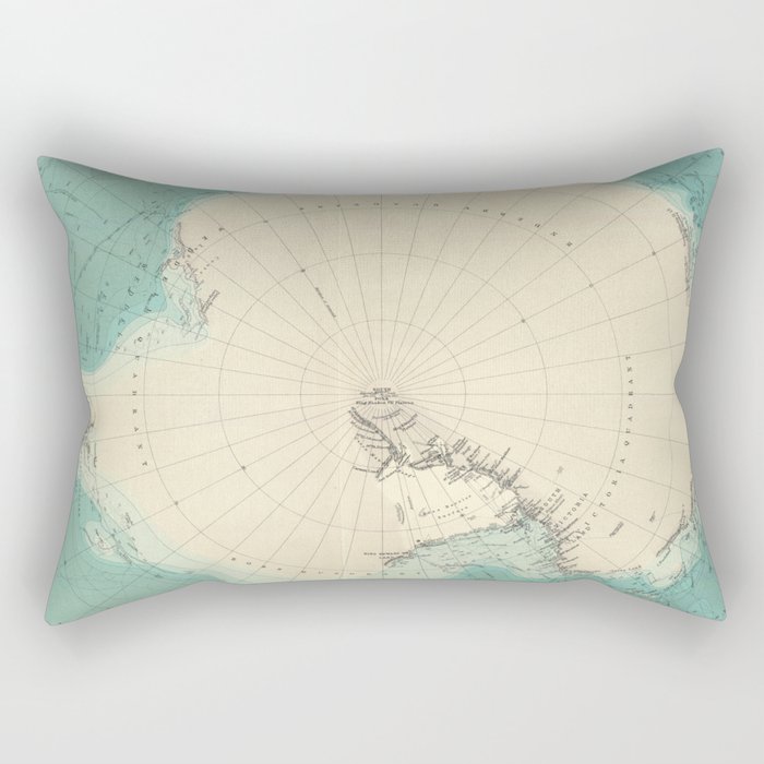 Vintage Map of Antarctica (1922) Rectangular Pillow