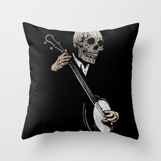 Skullboys' Banjo Blues Throw Pillow