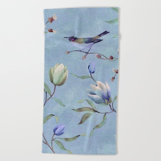 Summer bird Beach Towel