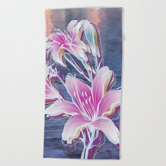 Variation of flowers - Sunset Beach Towel