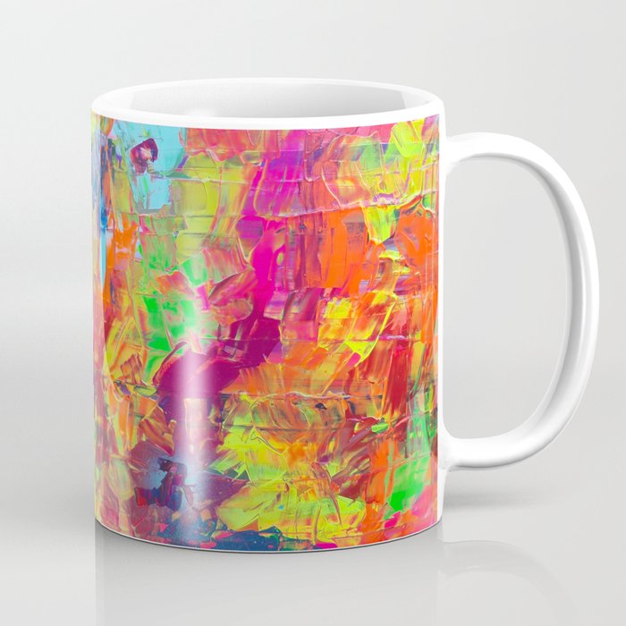 Colorful Abstract Relief Impaso Textured Painting Detail After My Artwork Dischromy 10 Coffee Mug By Soostiberiu