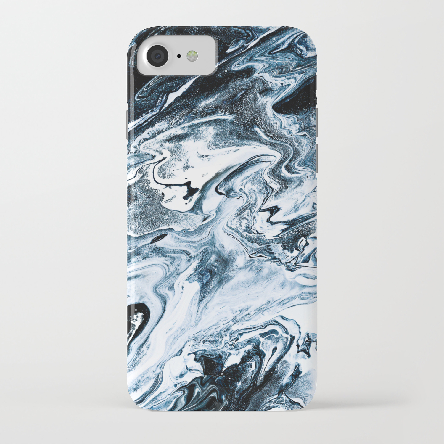 M A R B L E Dark Blue White Iphone Case By Patternization Society6