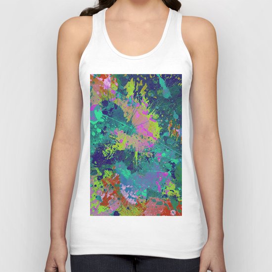 Messy Art I - Abstract, paint splatter painting, random, chaotic and messy artwork Unisex Tank Top