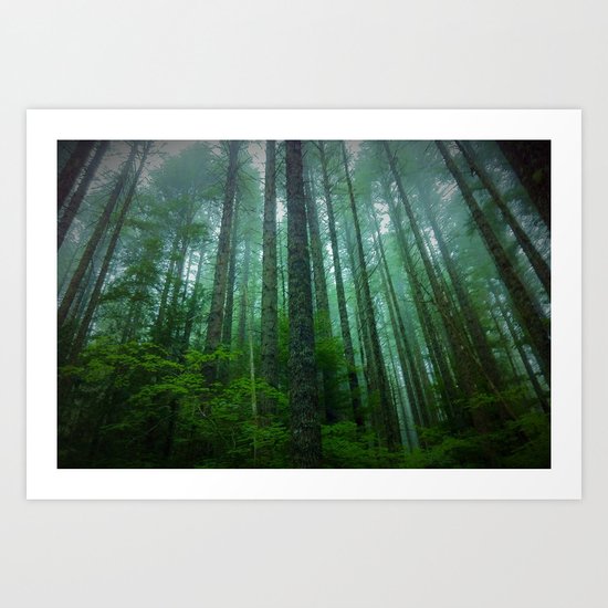 Misty Mountain Forest Art Print