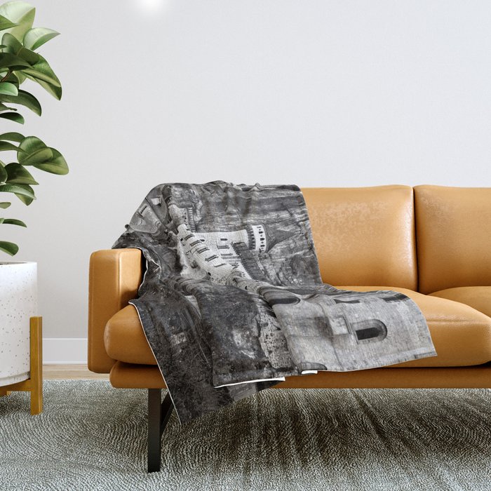 French Medieval Castle Sound Throw Blanket