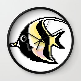 8-Bit Moorish Idol Pixel Art Tropical Fish Wall Clock