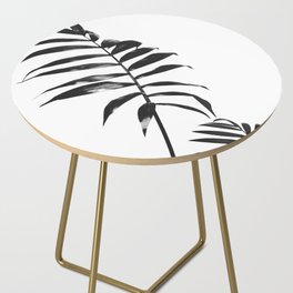 Abstract Parlour Palm Leaves Black and White Side Table