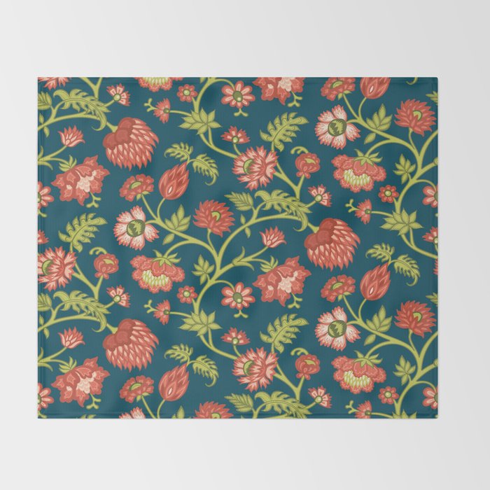 Rococo Floral Pattern 4 Throw Blanket By Olgabegak Society6