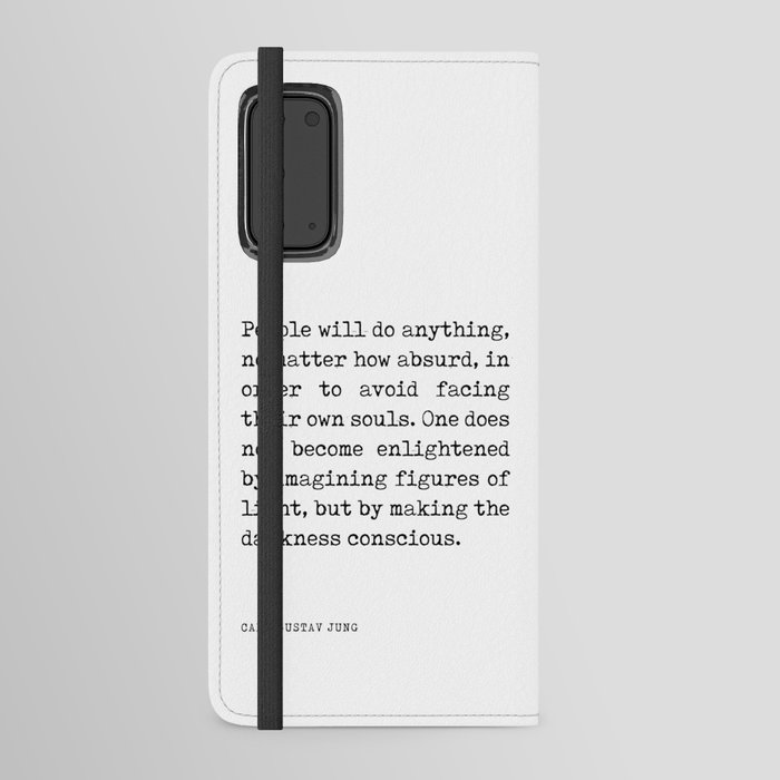 Making the darkness conscious - Carl Gustav Jung Quote - Literature - Typewriter Print Android Wallet Case