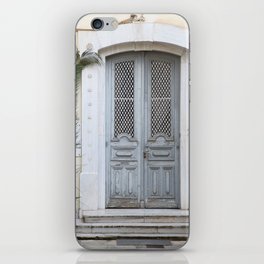 Gray Greek Door with Palm Leaf #1 #wall #art #society6 iPhone Skin